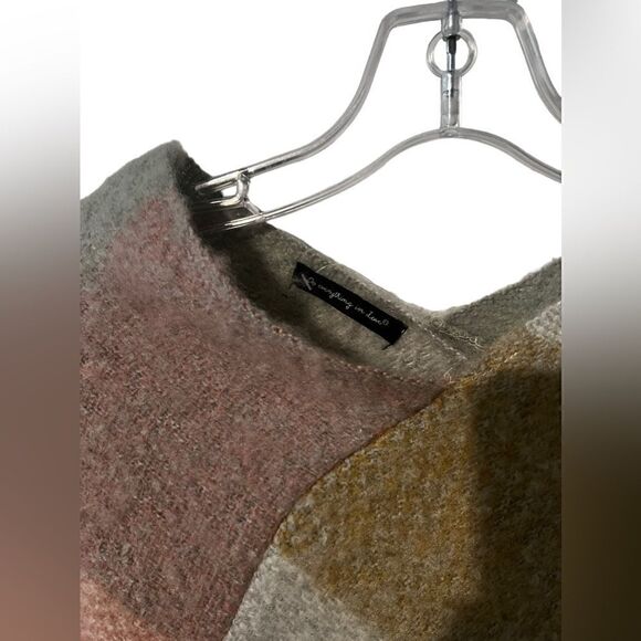 Buffalo Plaid Poncho Muted Pastels - Picture 2 of 5